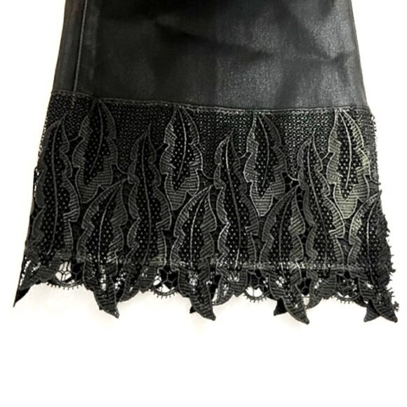 J Brand Selena Coated Lace-Detail Crop Bootcut Jeans in Black Out - Picture 5 of 7